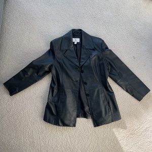 Black Leather Jacket -size Large
